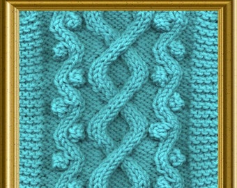 Aran Scarf Knitting pattern Wandering Path design PDF