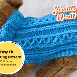 Zig Zag Rib design Knit Dog Sweater knitting pattern Downloadable PDF