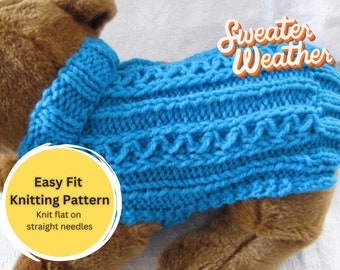 Zig Zag Rib design Knit Dog Sweater knitting pattern Downloadable PDF