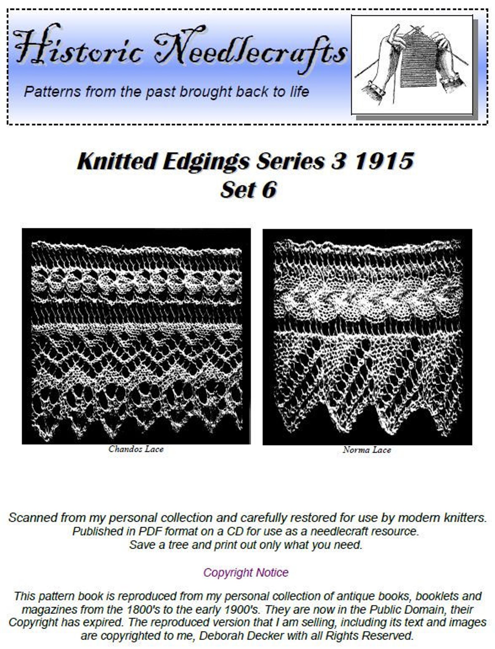 Knitted Lace Edgings Needlecraft Series 3 Set 6 Vintage | Etsy