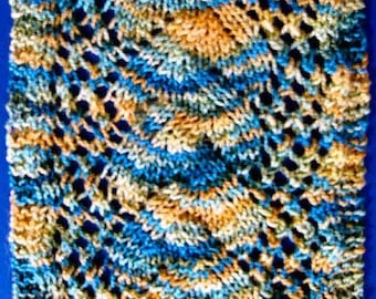 Scarf knitting pattern Vine Stripe design PDF based on Victorian lace