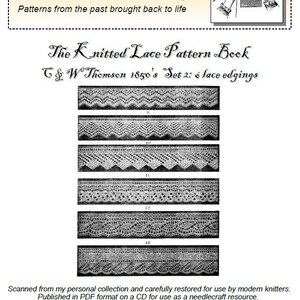 Knitted lace edgings 6 Victorian designs Set 2 Downloadable PDF image 2