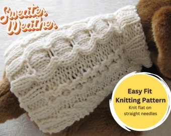 Dog sweater knitting pattern Aran Stepping Stones Design for tea cup and other small doggies