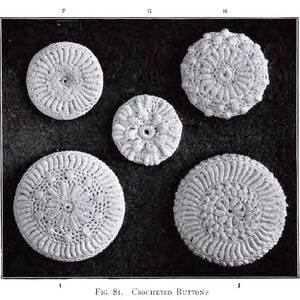 Crochet Buttons Vintage 1908 Crochet PDF Pattern Edwardian fashion