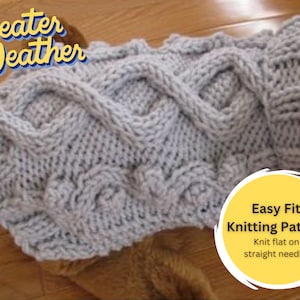 Wandering Path Aran cable design Dog Sweater Knitting pattern PDF