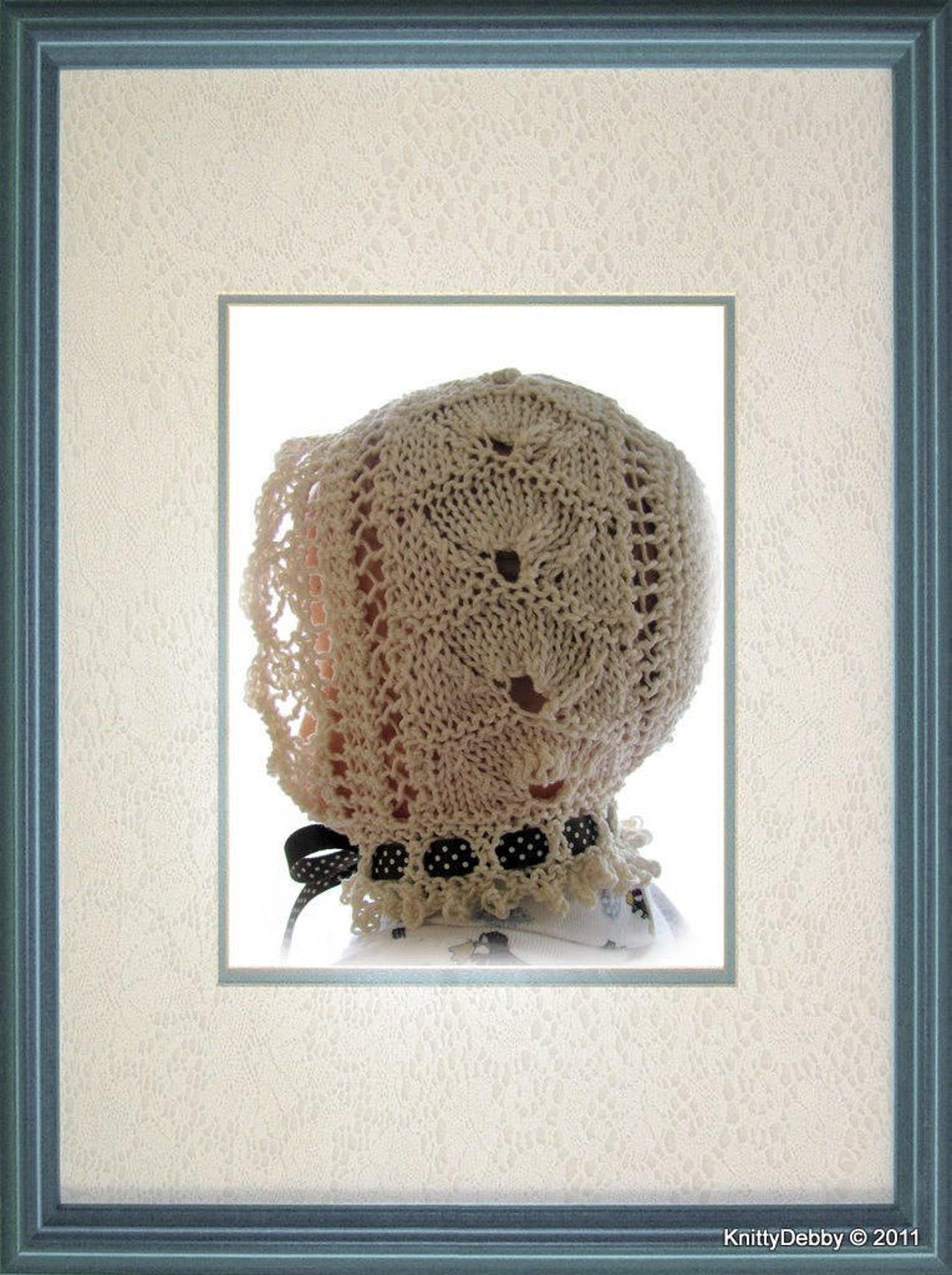 Lace Baby Bonnet Knitting Pattern PDF Victorian Shell Design Original Pattern - Etsy