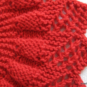Lace Collar or Scarf Knitting Pattern Candy Apple Red Design - Etsy