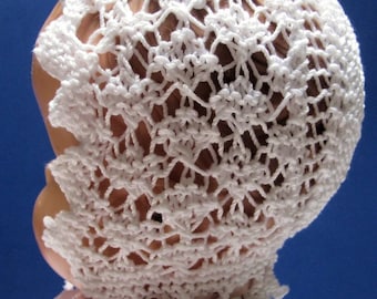 Lace Baby Bonnet knitting pattern PDF Victorian Diamond Lace design Immediate download