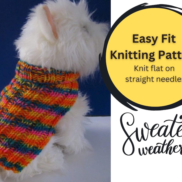Basic Ribbed Dog Sweater Jumper Knitting pattern Very Easy to Knit PDF Celtic Doggie Designs