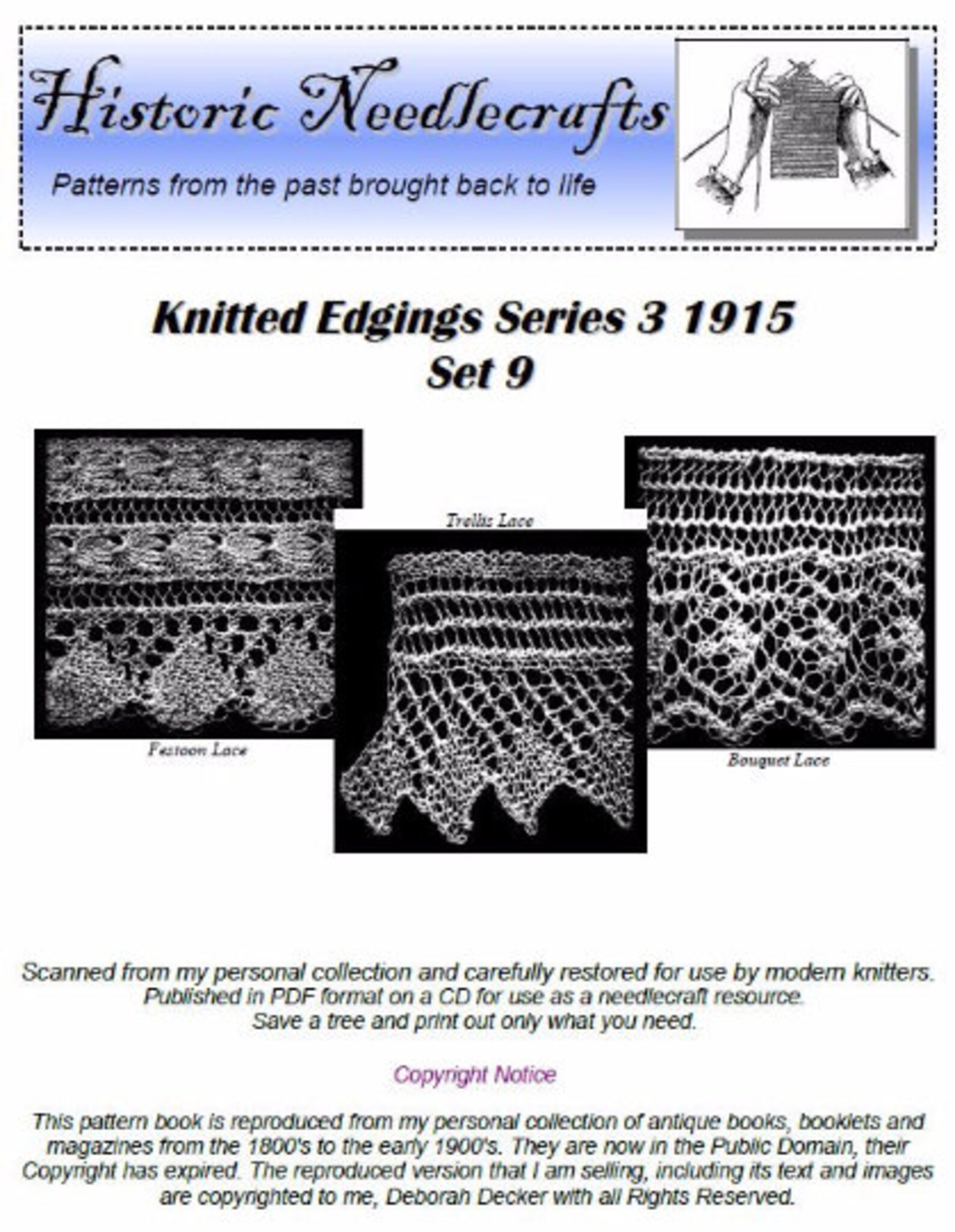 7 Knitted Lace Edgings Needlecraft Series 3 Sets 7 8 and 9 - Etsy