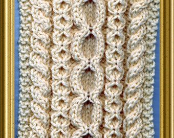 Knit Scarf pattern Aran style knitting pattern