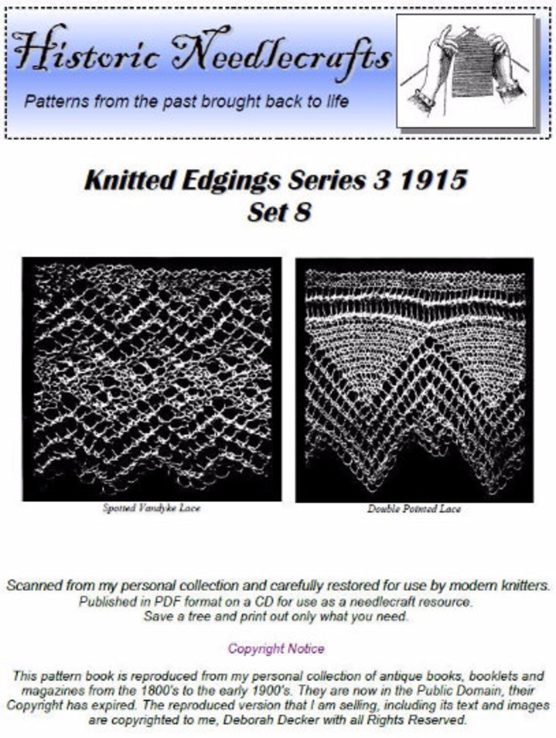 7 Knitted Lace Edgings Needlecraft Series 3 Sets 7 8 and 9 - Etsy