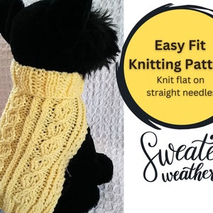 Celtic Triad Dog sweater knitting pattern PDF Triad Cable design