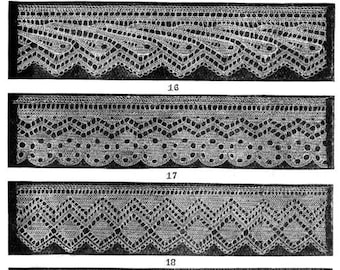 Knitted lace edgings Set 3 PDF 5 Victorian patterns