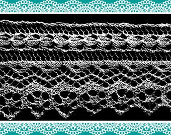 Knitted Lace Edgings Needlecraft Series 3 Set 6 Vintage knitting pattern circa 1905-1915