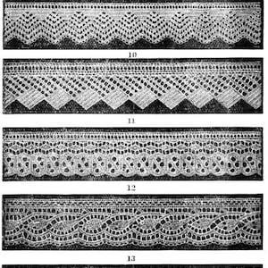 Knitted lace edgings 6 Victorian designs Set 2 Downloadable PDF image 1