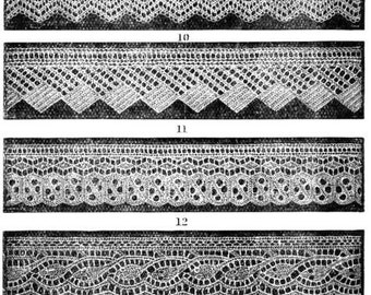 Knitted lace edgings 6 Victorian designs Set 2 Downloadable PDF