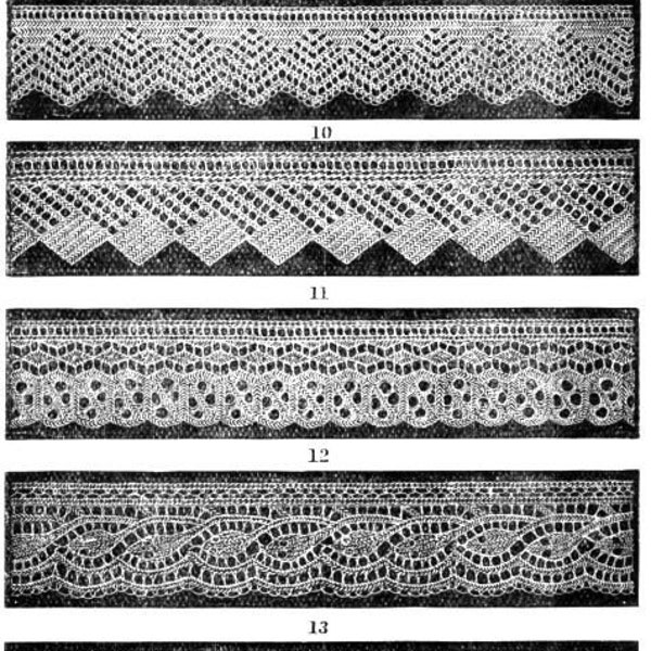 Knitted lace edgings 6 Victorian designs Set 2 Downloadable PDF