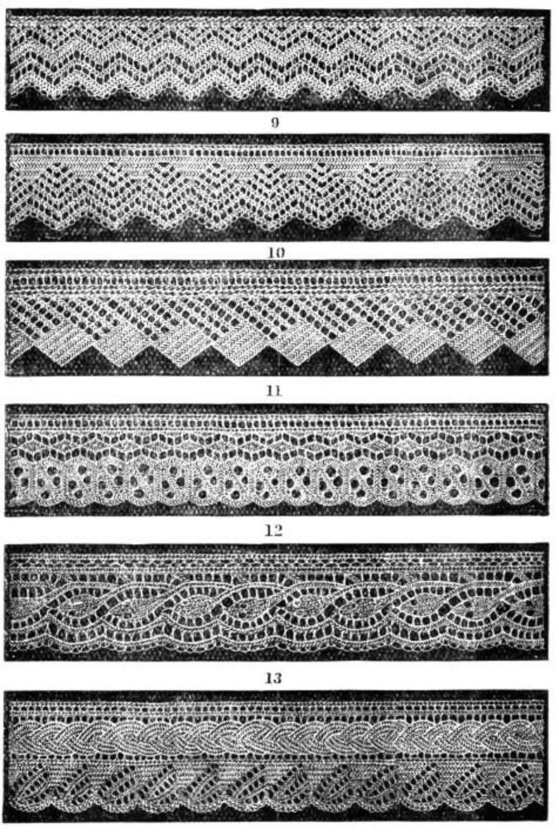 Knitted lace edgings 6 Victorian designs Set 2 Downloadable PDF image 1