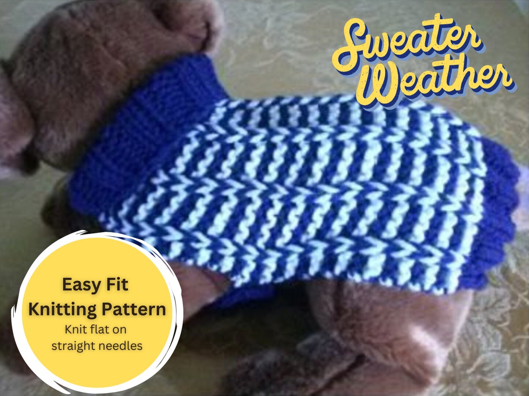 Knit Dog Sweater Knitting Pattern Special Rib Design Downloadable PDF