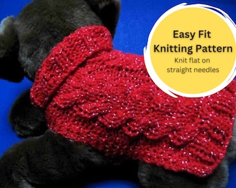 String of Hearts Cable Dog Sweater Knitting Pattern (PDF)