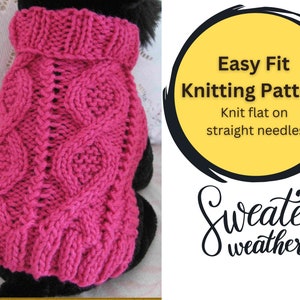 Hundtröja Stickmönster Aran twists kallat Entwined Paths Nedladdningsbar PDF