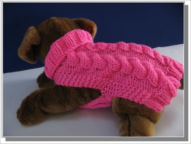 Dog sweater knitting pattern Celtic Doggie Smart Cables Sweater PDF image 2