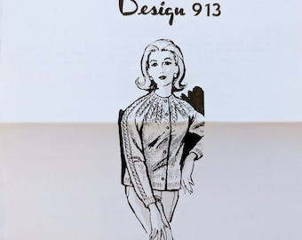 Vintage Laura Wheeler 913 mail order Knitted Cardigan knitting pattern