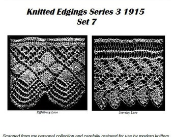 7 patrones de encaje de punto vintage, Serie de costura 3 de 1915 (patrón en PDF)