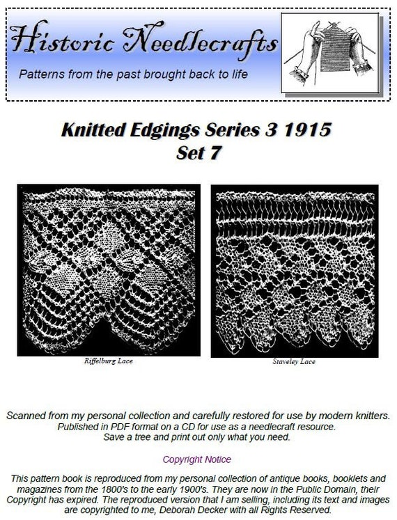 7 Knitted Lace Edgings Needlecraft Series 3 Sets 7 8 and 9 - Etsy