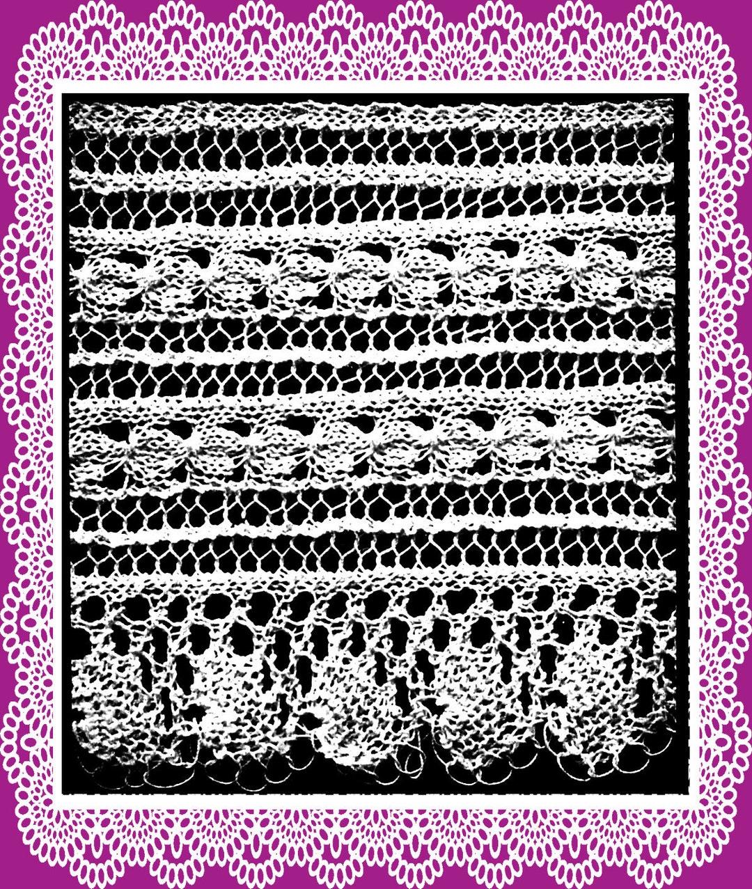 Knitted Lace Edgings Needlecraft Series 3 Set 4 Vintage Knitting ...