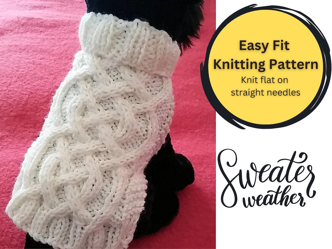 Knit Dog Sweater Knitting Pattern Celtic Braid Design Downloadable