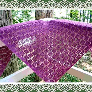 Easy garter stitch diamond lace shawl pattern PDF