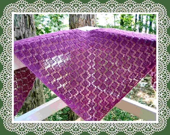 Easy garter stitch diamond lace shawl pattern PDF