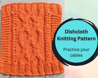 Dishcloth Knitting pattern Digital Downloadable PDF Pretzel Twist design