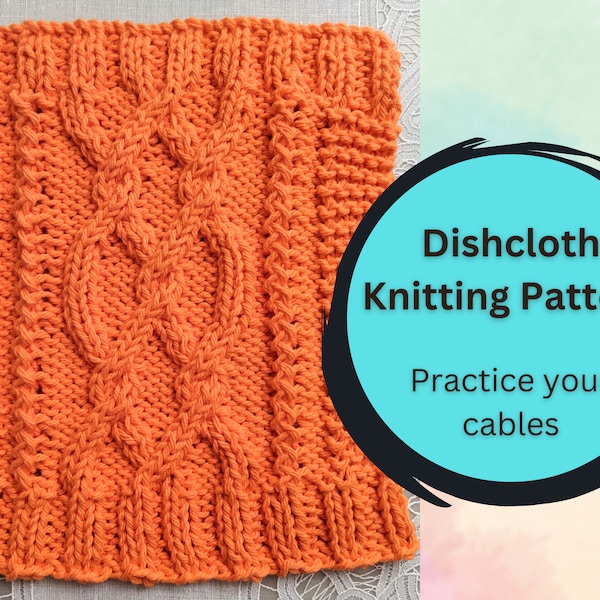 Dishcloth Knitting pattern Digital Downloadable PDF Pretzel Twist design