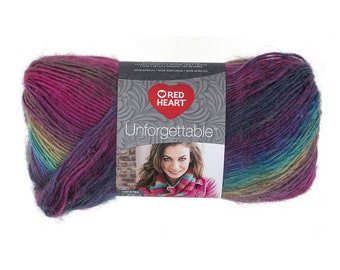 Red Heart Unforgettable Yarn, Stained Glass, 3.5oz (100g), Medium Worsted weight