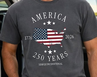 America 250th Anniversary Shirt, Patriotic Comfort Colors Tee, Semiquincentennial 1776–2026, Fourth of July Apparel