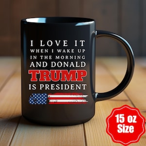 Donald Trump Coffee Mug Gift for Dad, Patriotic Coffee Cup, President Trump Merch, Funny Trump Mug for Husband Birthday Gift Trump 2028 MAGA