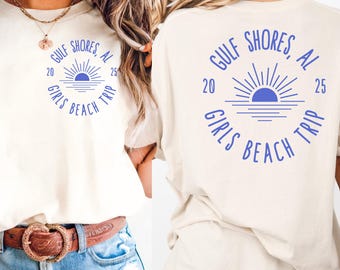 Custom Girls Trip Shirt, Personalized Girls Beach Vacation Tee, Girls Trip Favors, Comfort Colors Girls Trip Shirt Matching Travel T-Shirts