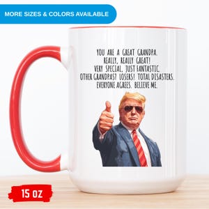 Custom Trump Coffee Mug For Grandpa, Funny Political Mug, Dad Birthday Gift for Fathers Day Gift Republican Mug Trump Cup Gift from Grandson