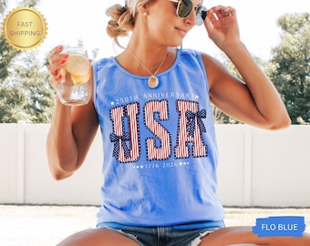 USA 4th of July Tank, 250th Anniversary Shirt, Patriotic 1776 Tee