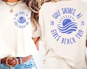 Custom Girls Trip Shirt, Personalized Girls Beach Vacation Tee, Girls Trip Favors, Comfort Colors Girls Trip Shirt Matching Travel T-Shirts