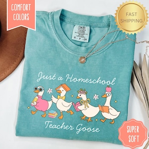 Silly Goose Homeschool Mom Shirt, Comfort Colors Homeschool Mama Gift Christian Homeschool Shirt Gifts for Mama Homeschool Teacher Tee Shirt