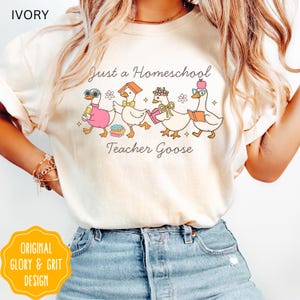 Silly Goose Homeschool Mom Shirt, Comfort Colors Homeschool Mama Gift Christian Homeschool Shirt Gifts for Mama Homeschool Teacher Tee Shirt