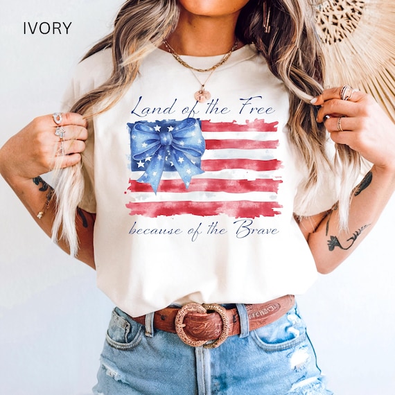 Land of the Free Because of the Brave Shirt Memorial Day Tee 4th of July Tee Patriotic T-Shirts  Independence Day Shirt Comfort Colors Shirt