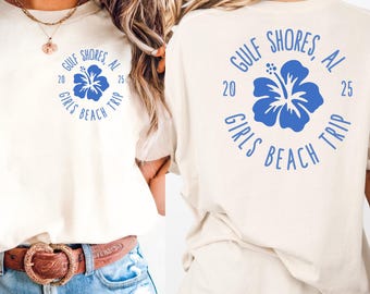 Custom Girls Trip Shirt, Personalized Girls Beach Vacation Tee, Girls Trip Favors, Comfort Colors Girls Trip Shirt Matching Travel T-Shirts