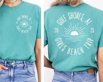 Custom Girls Trip Shirt, Personalized Girls Beach Vacation Tee, Girls Trip Favors, Comfort Colors Girls Trip Shirt Matching Travel T-Shirts