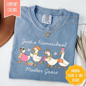 Silly Goose Homeschool Mom Shirt, Comfort Colors Homeschool Mama Gift Christian Homeschool Shirt Gifts for Mama Homeschool Teacher Tee Shirt