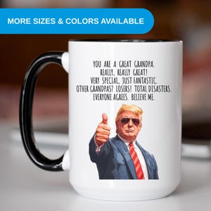 Custom Trump Coffee Mug For Grandpa, Funny Political Mug, Dad Birthday Gift for Fathers Day Gift Republican Mug Trump Cup Gift from Grandson